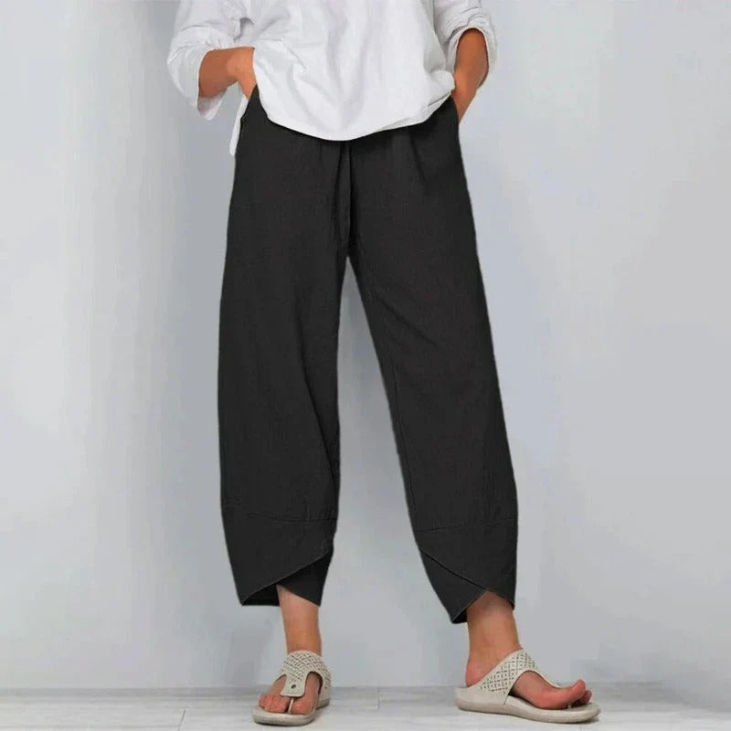 Camille Dubois | Women's Relaxed Linen Wide Leg Trousers