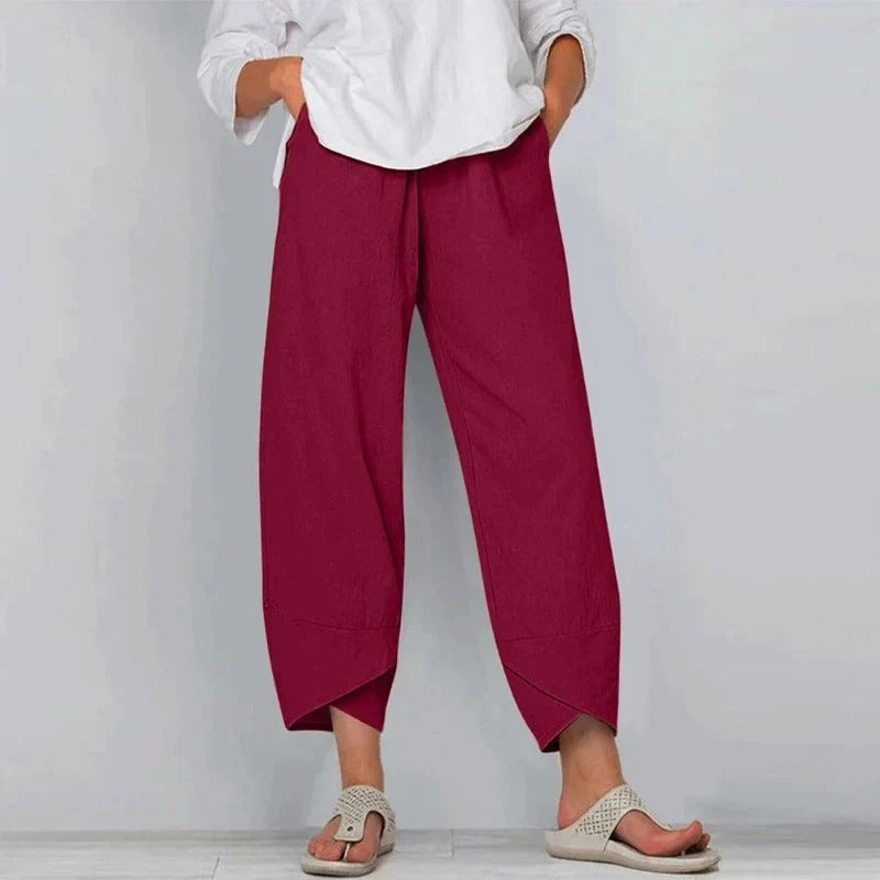 Camille Dubois | Women's Relaxed Linen Wide Leg Trousers
