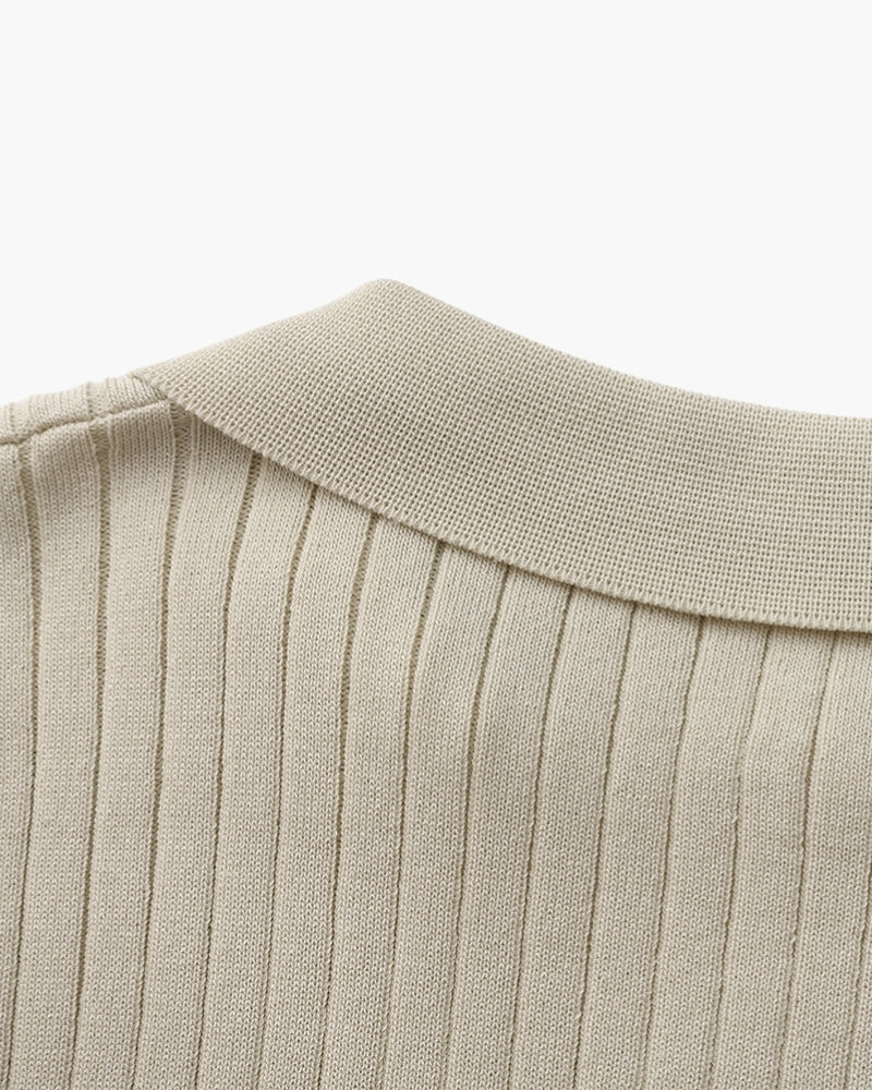 Cade | Men's Ribbed Polo Shirt, Short Sleeve