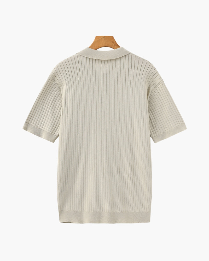Cade | Men's Ribbed Polo Shirt, Short Sleeve