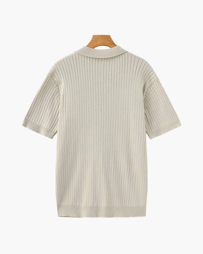 Cade | Men's Ribbed Polo Shirt, Short Sleeve
