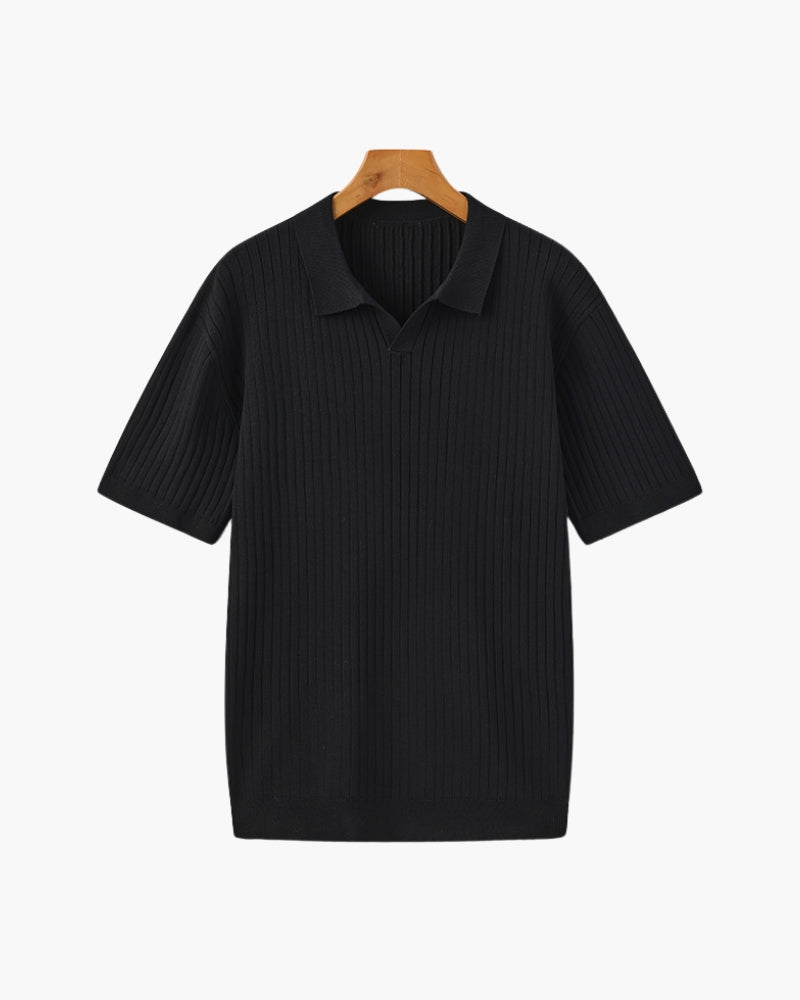 Cade | Men's Ribbed Polo Shirt, Short Sleeve