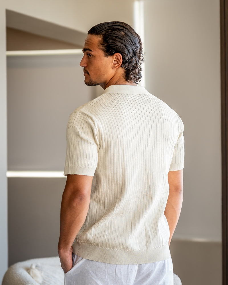 Cade | Men's Ribbed Polo Shirt, Short Sleeve