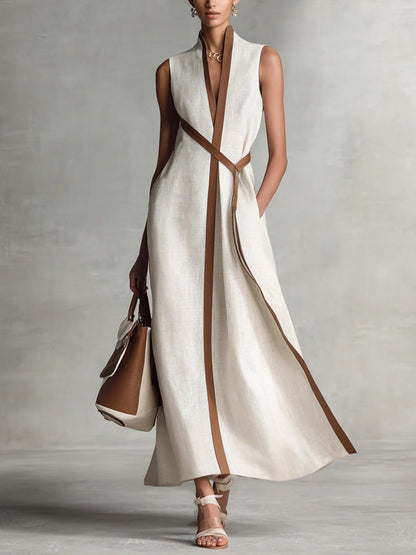 Wraposia | Sleeveless Wrap Elegant Occasion Maxi Dress