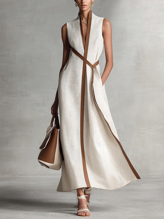 Wraposia | Sleeveless Wrap Elegant Occasion Maxi Dress