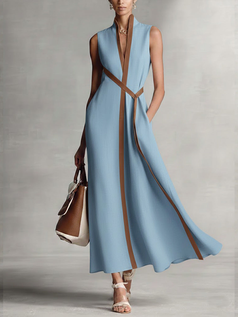 Wraposia | Sleeveless Wrap Elegant Occasion Maxi Dress
