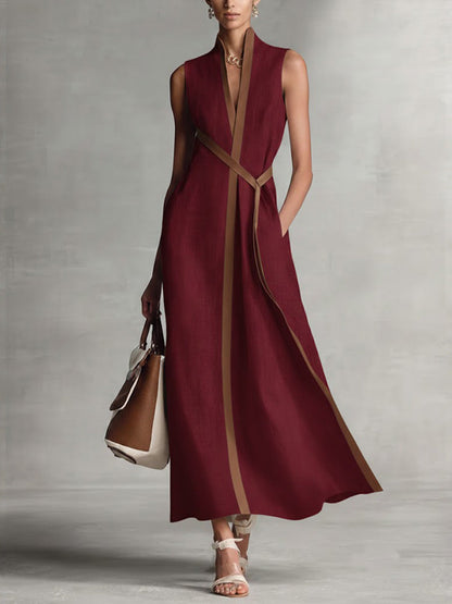 Wraposia | Sleeveless Wrap Elegant Occasion Maxi Dress