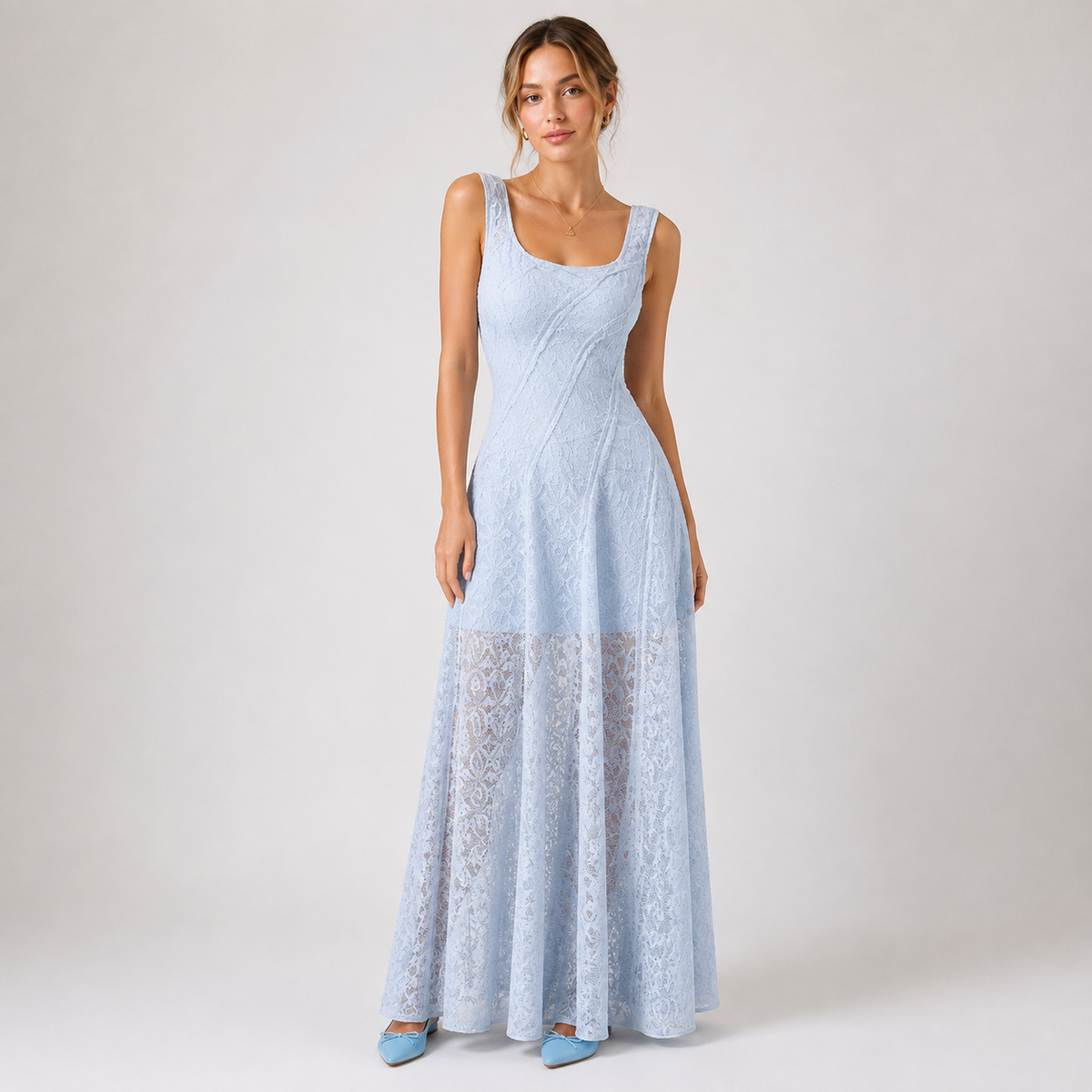 Lace Maxi Dress For Women in Ivory