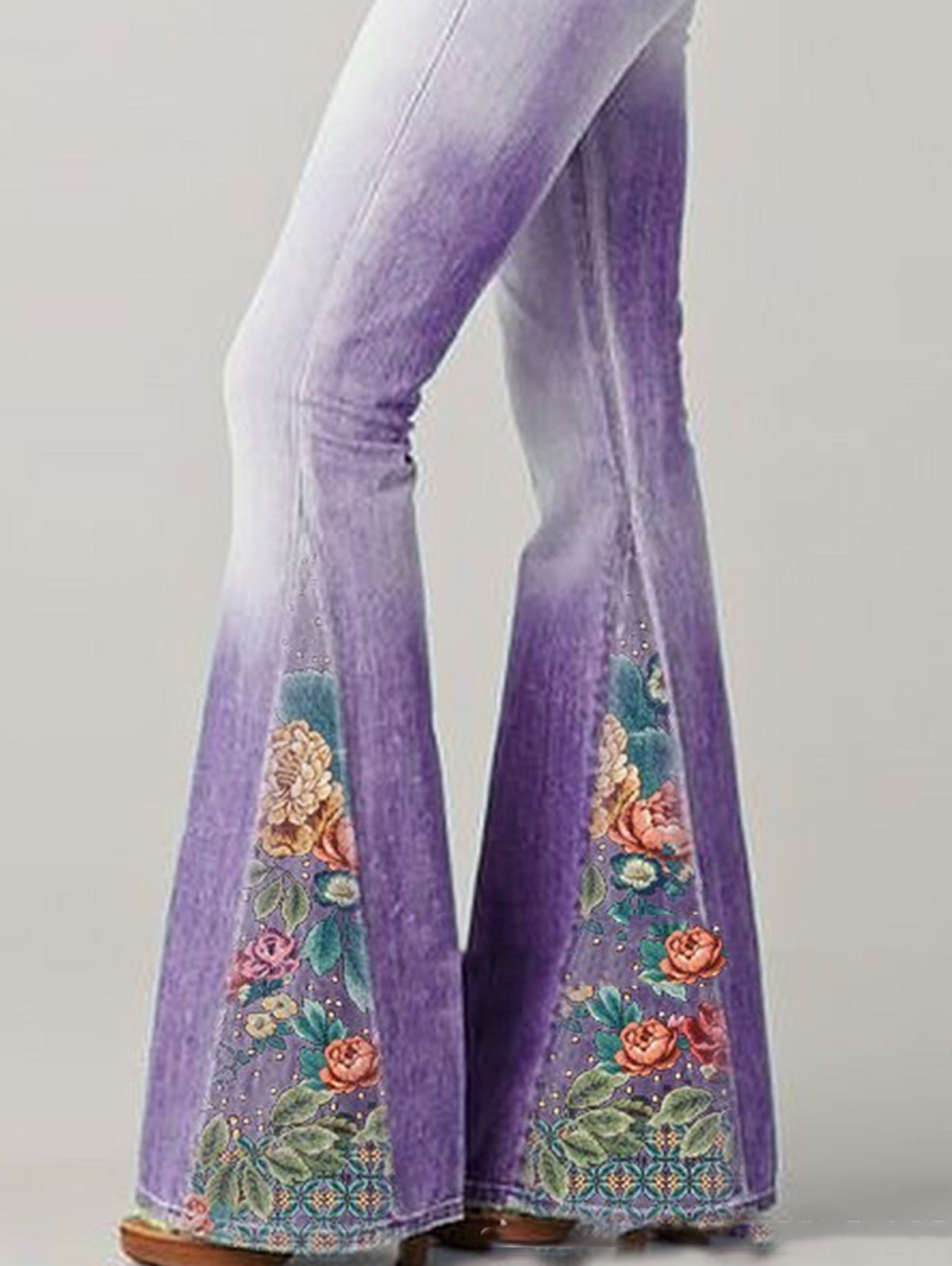 Ivy | Women's Bootcut Flower Embroidered Denim Jeans