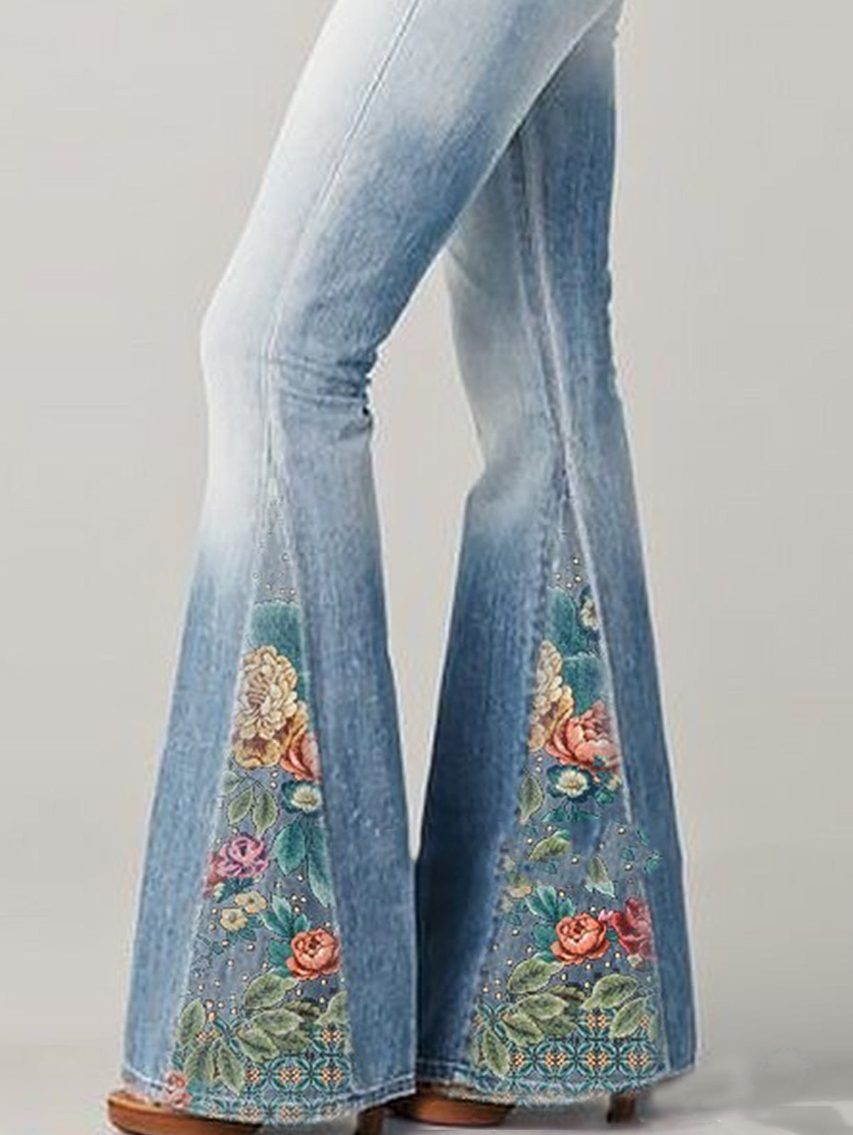 Ivy | Women's Bootcut Flower Embroidered Denim Jeans