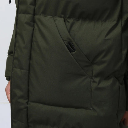 Rufus | Hooded Puffer Coat Mid Length Quilted Drawstring
