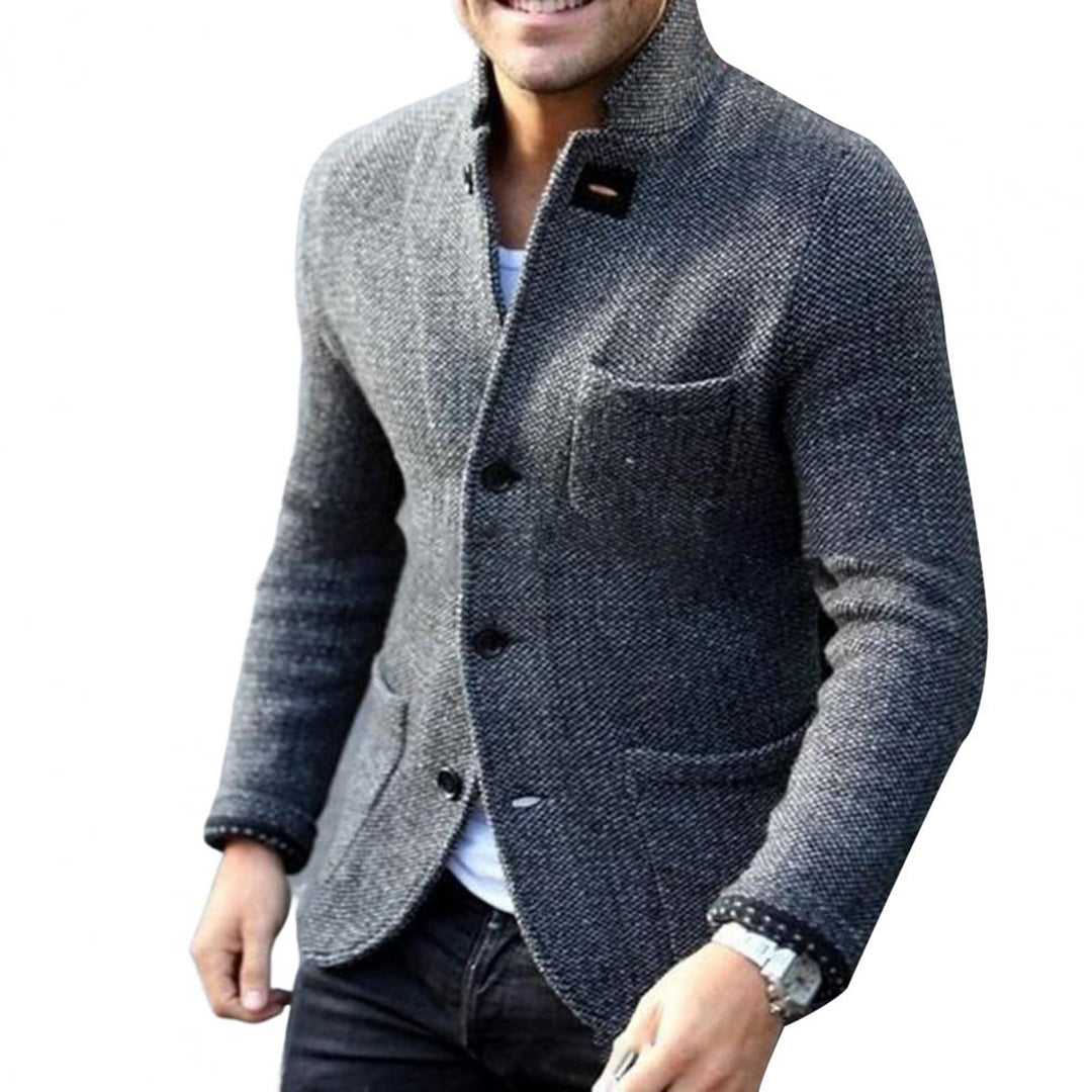 Torquil | Slim Fit Stand Collar Button Down Jacket