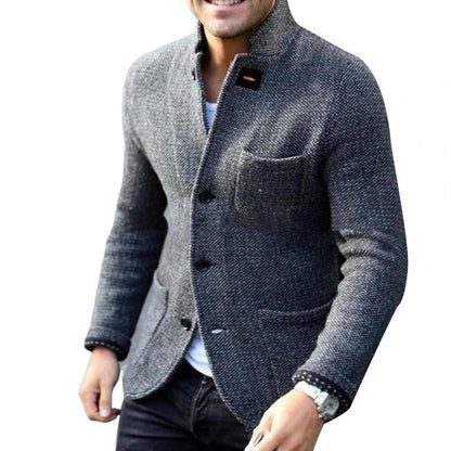 Torquil | Slim Fit Stand Collar Button Down Jacket
