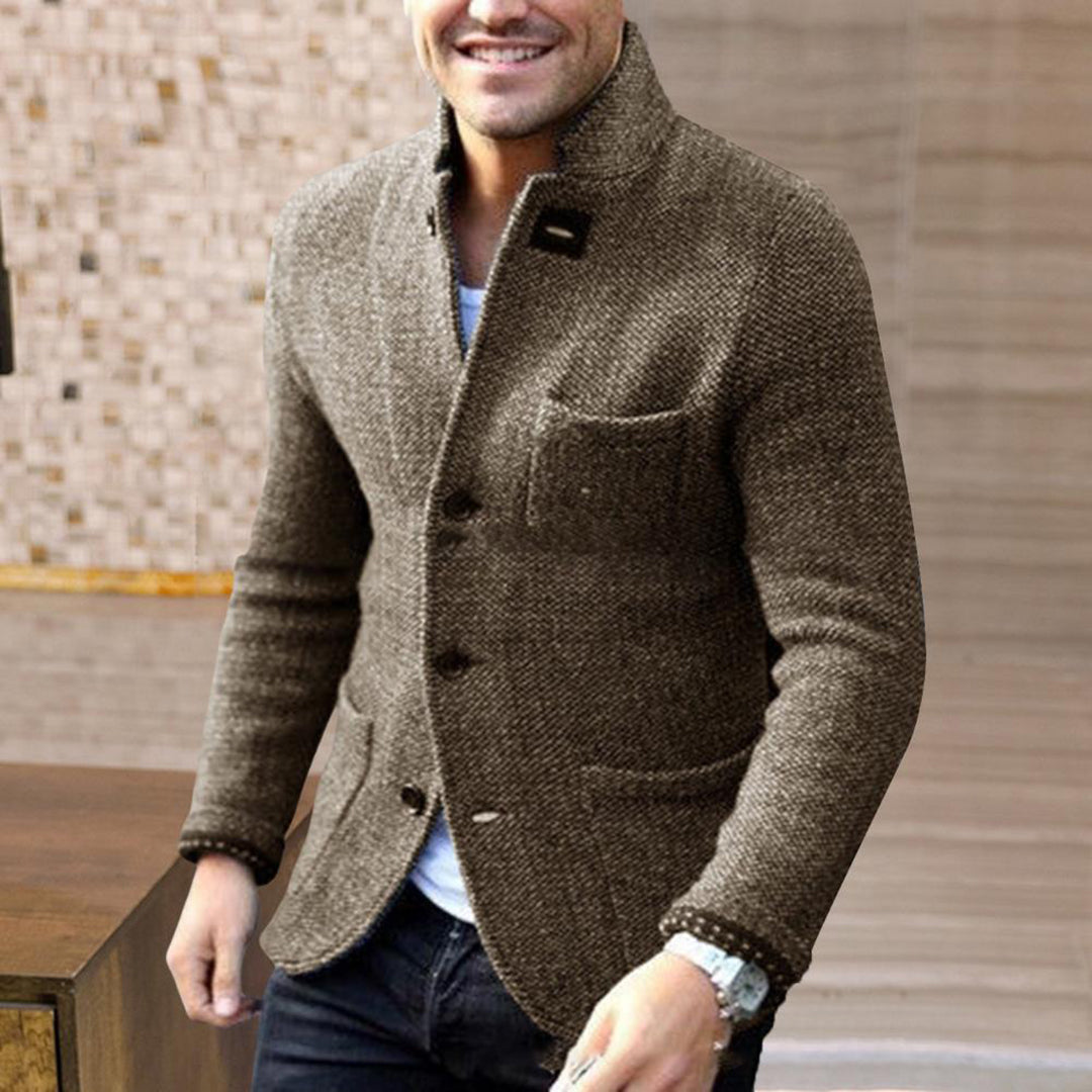 Torquil | Slim Fit Stand Collar Button Down Jacket