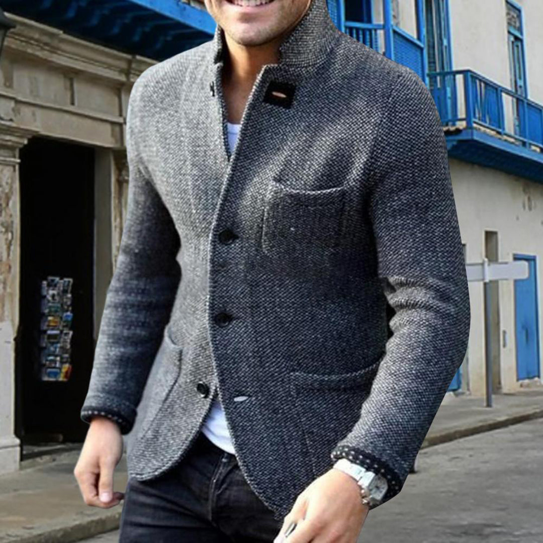 Torquil | Slim Fit Stand Collar Button Down Jacket