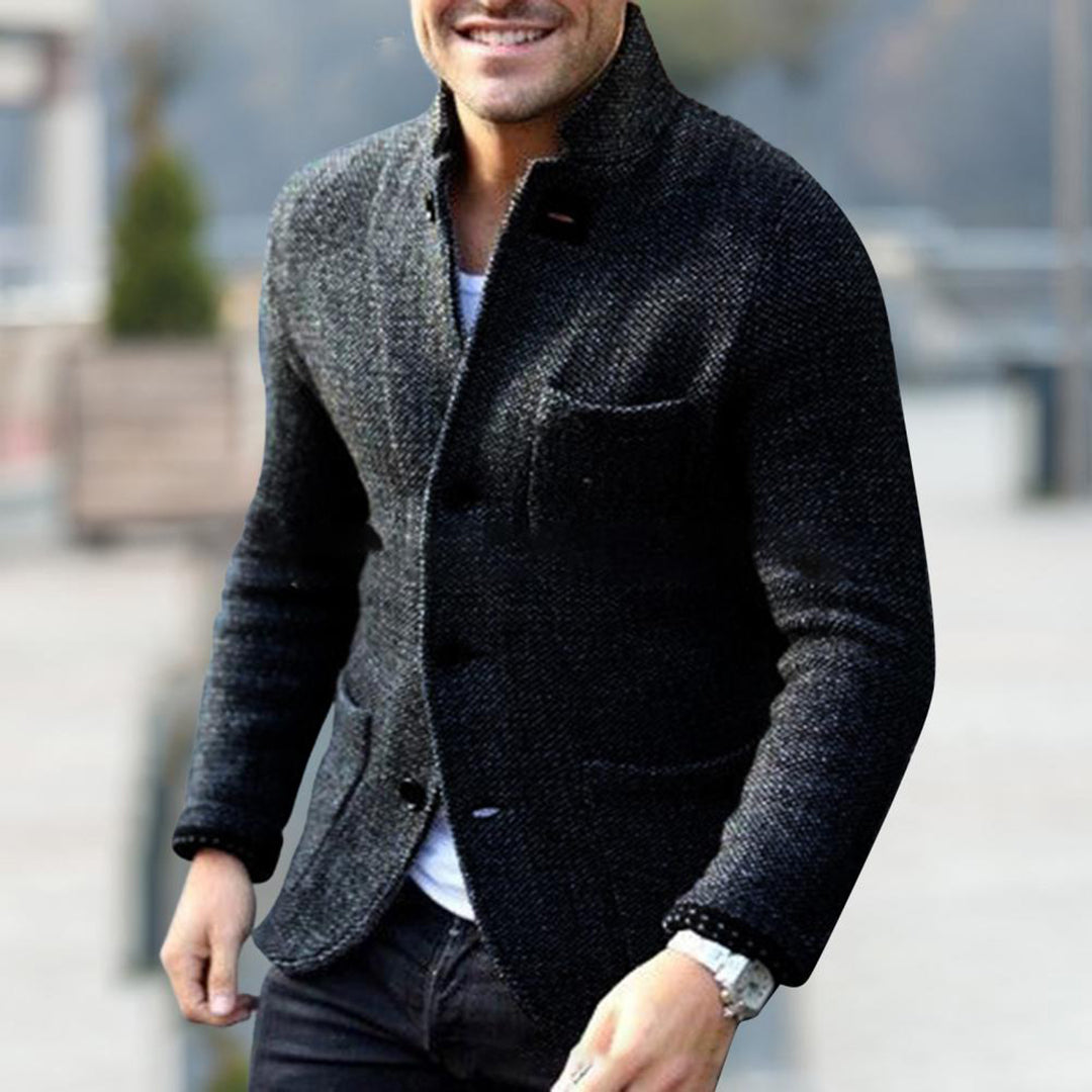 Torquil | Slim Fit Stand Collar Button Down Jacket