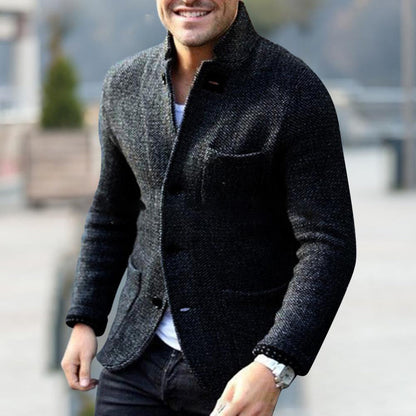 Torquil | Slim Fit Stand Collar Button Down Jacket