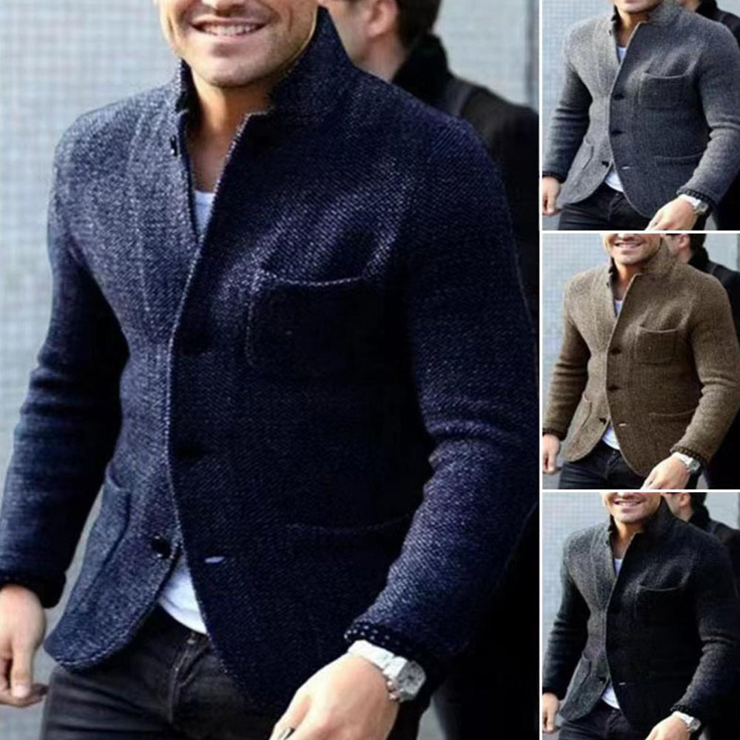 Torquil | Slim Fit Stand Collar Button Down Jacket
