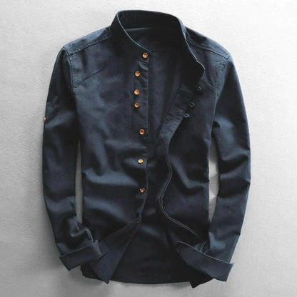 Maxwell | Men's Band Collar Button-Down Shirt