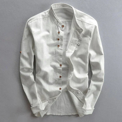 Maxwell | Men's Band Collar Button-Down Shirt