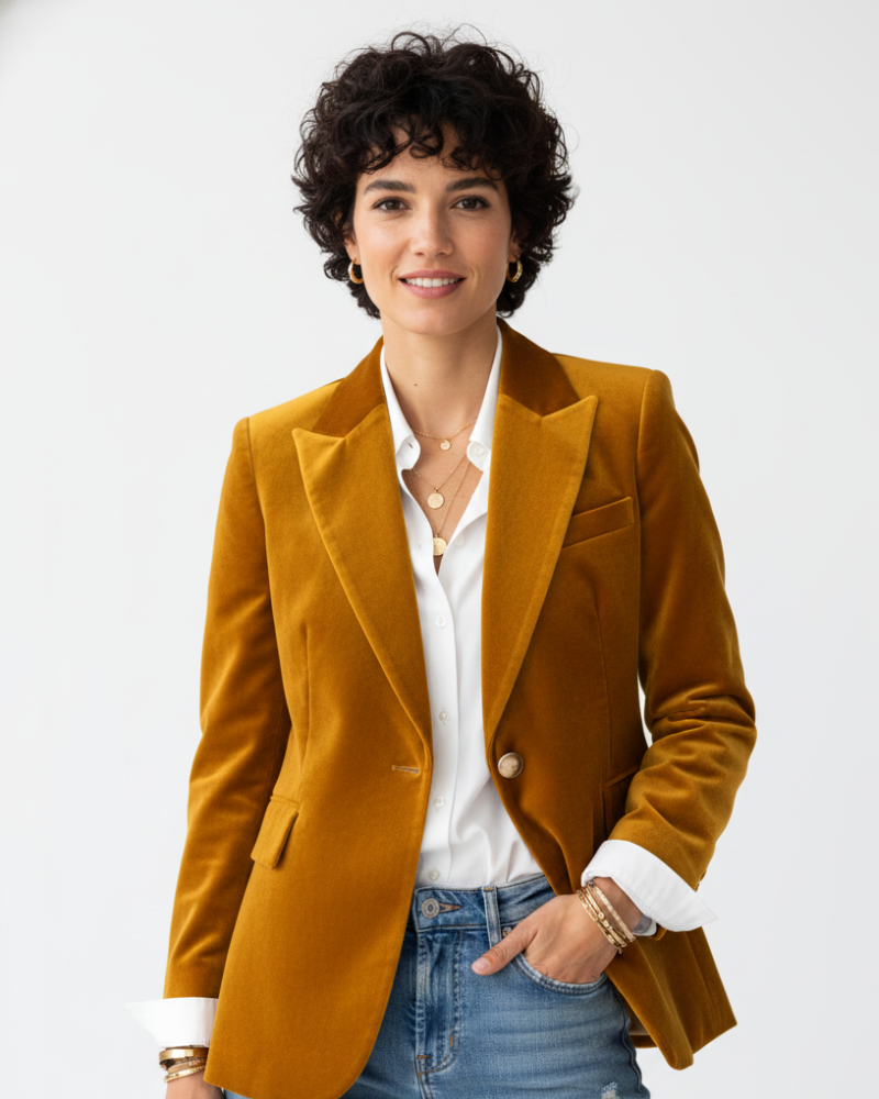 Victoria | Women's Fitted Velvet Blazer