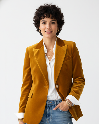 Victoria | Women's Fitted Velvet Blazer