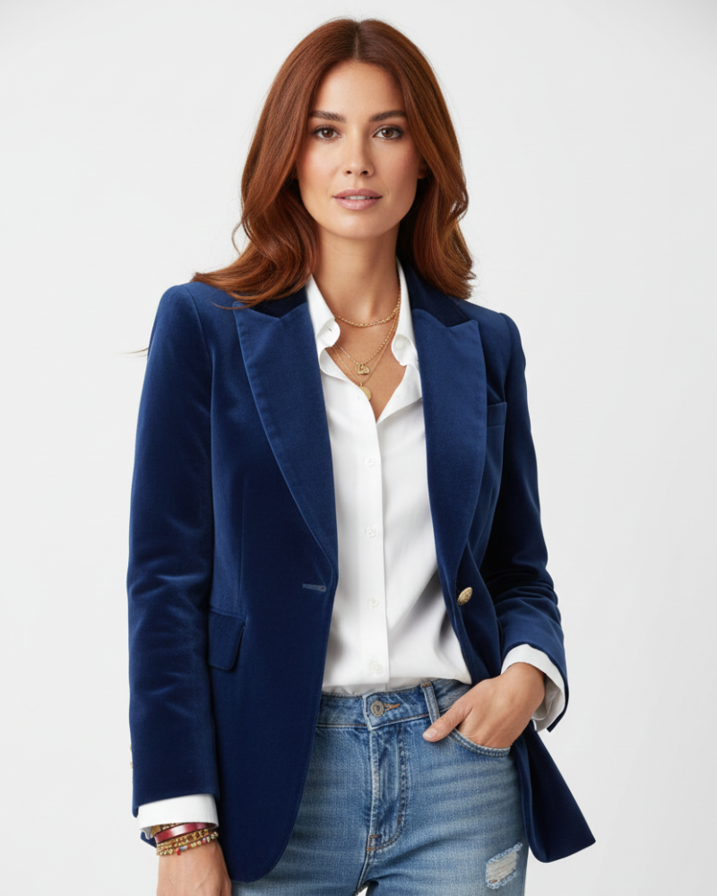 Victoria | Women's Fitted Velvet Blazer