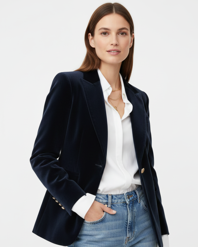Victoria | Women's Fitted Velvet Blazer