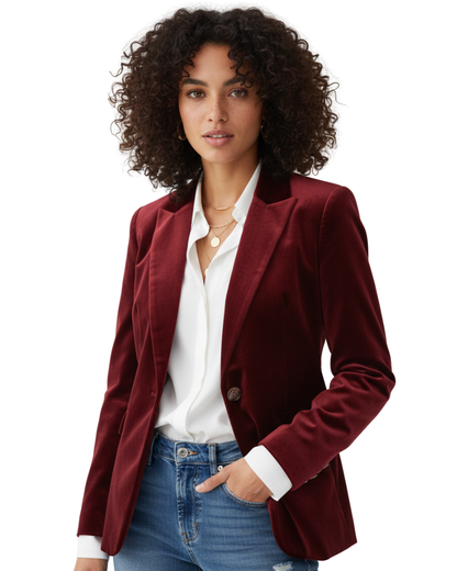 Victoria | Women's Fitted Velvet Blazer