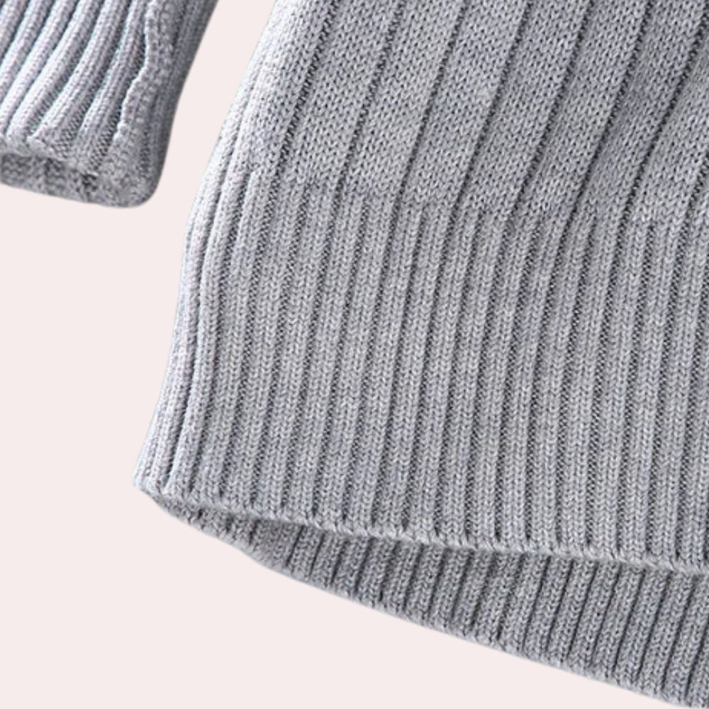 Lysander | Ribbed Knit Zip Up Jacket Stand Collar