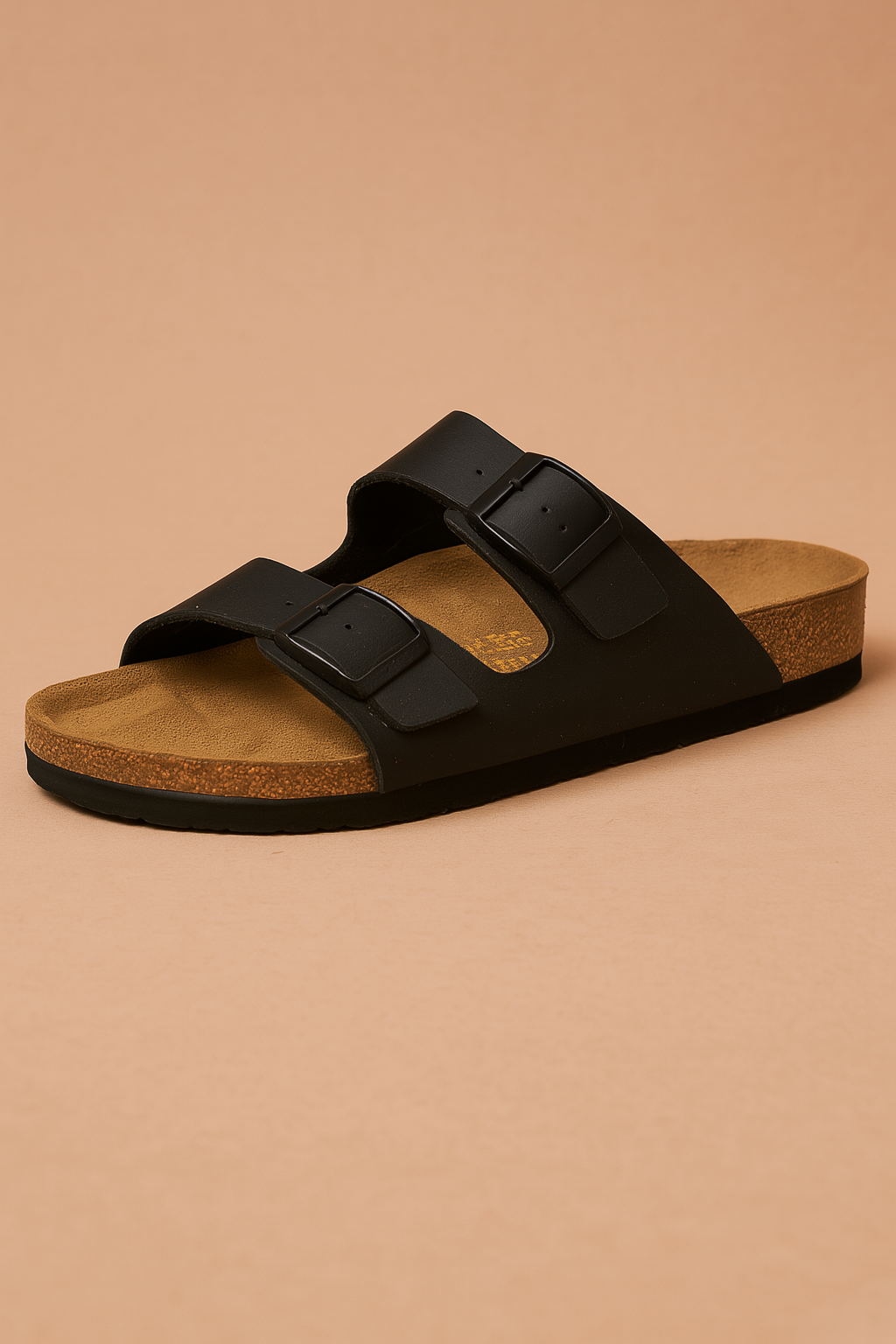 Jarred | Double Buckle Cork Wedge Slides