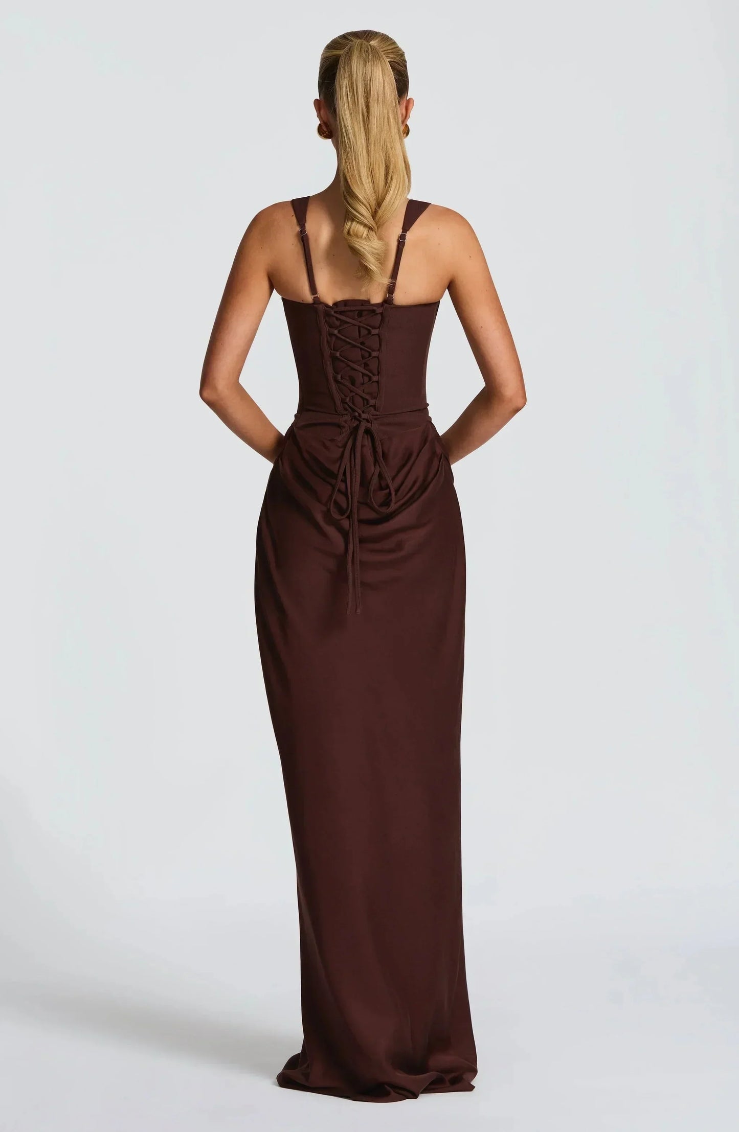 Merinda | Square Neck Draped Mermaid Maxi Dress