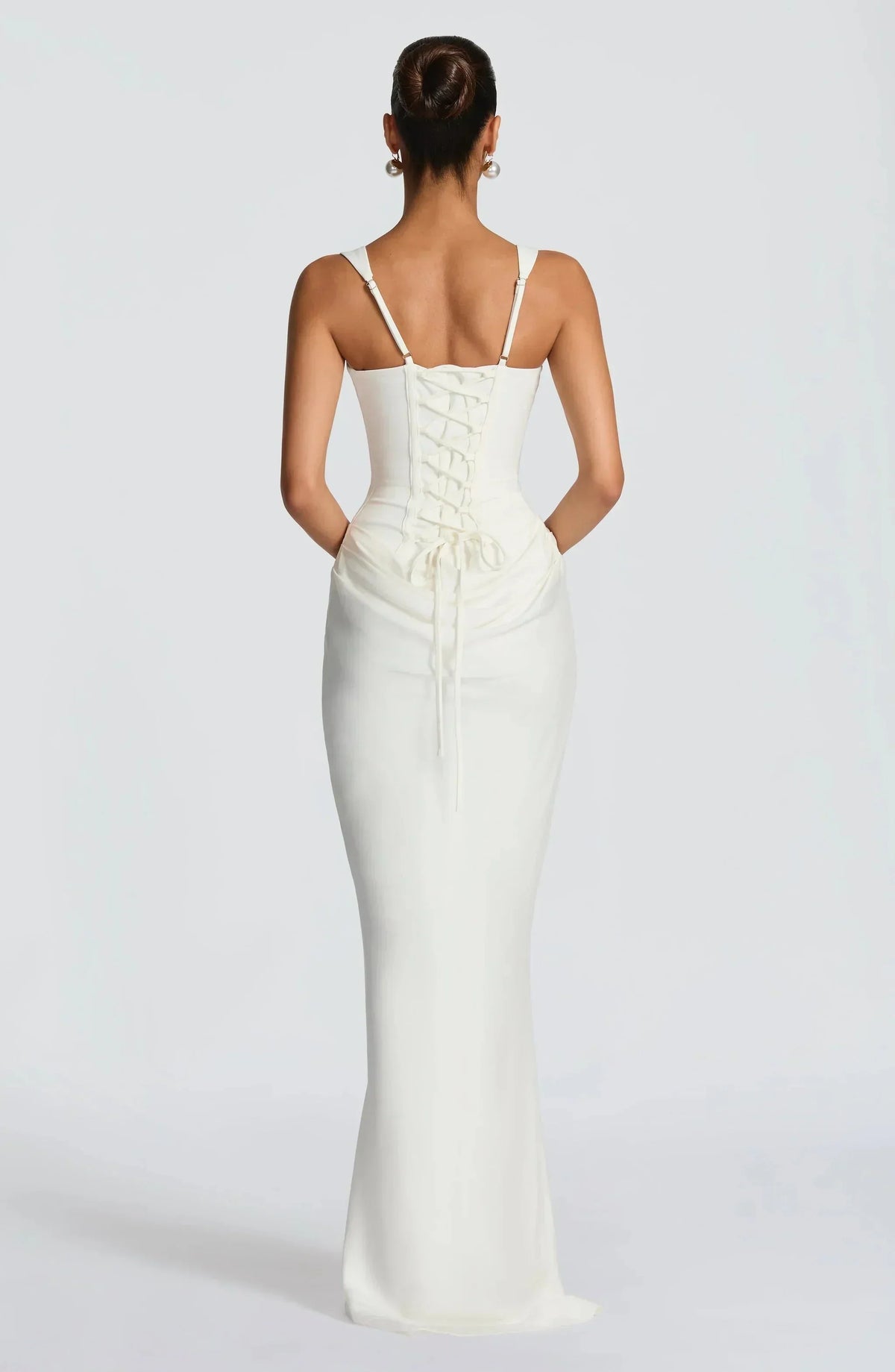 Merinda | Square Neck Draped Mermaid Maxi Dress