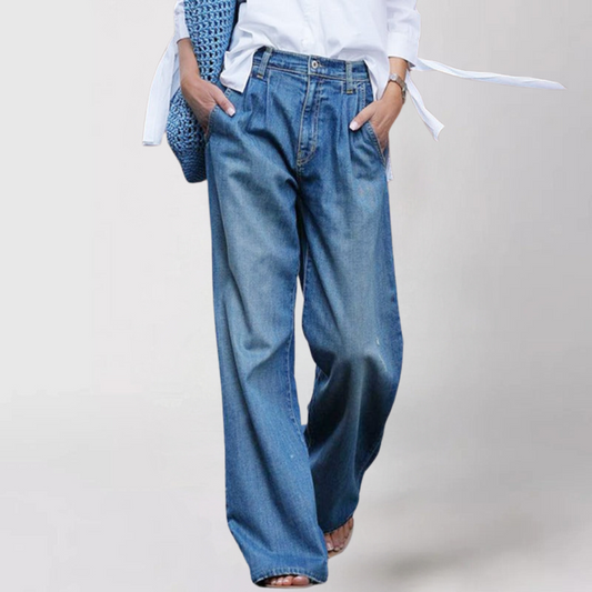 Indy | High-Waist Wide Leg Casual Denim Pants