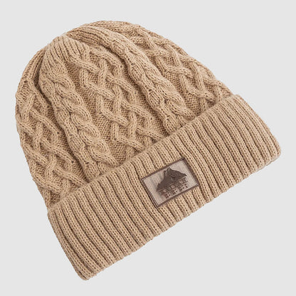 Knitted Beanie with Fold-Over Cuff and Fleece Interior