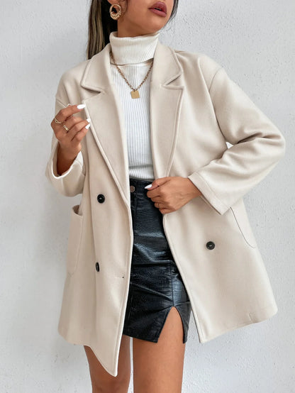 Korean-Style Wool Coat – Elegant Mid-Length Design for Chic Autumn & Winter Wear