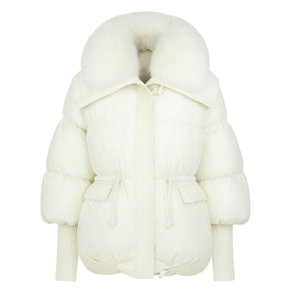 Banksia | Oversized Fox Fur Collar Down Puffer Coat
