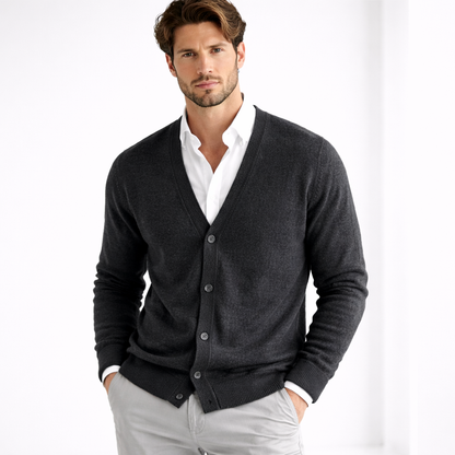 Roderick | Classic V Neck Knit Cardigan Button Front