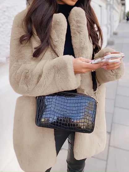 Bridget | Women's Faux Fur Long Open Front Coat