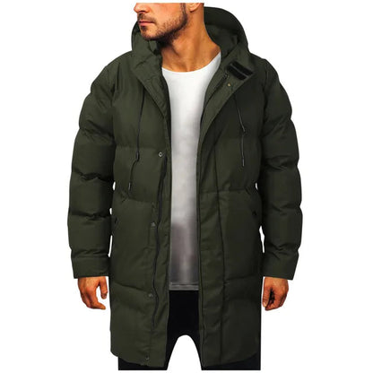 Rufus | Hooded Puffer Coat Mid Length Quilted Drawstring