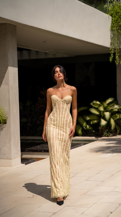 Charlotte | Corset Lace Maxi Dress
