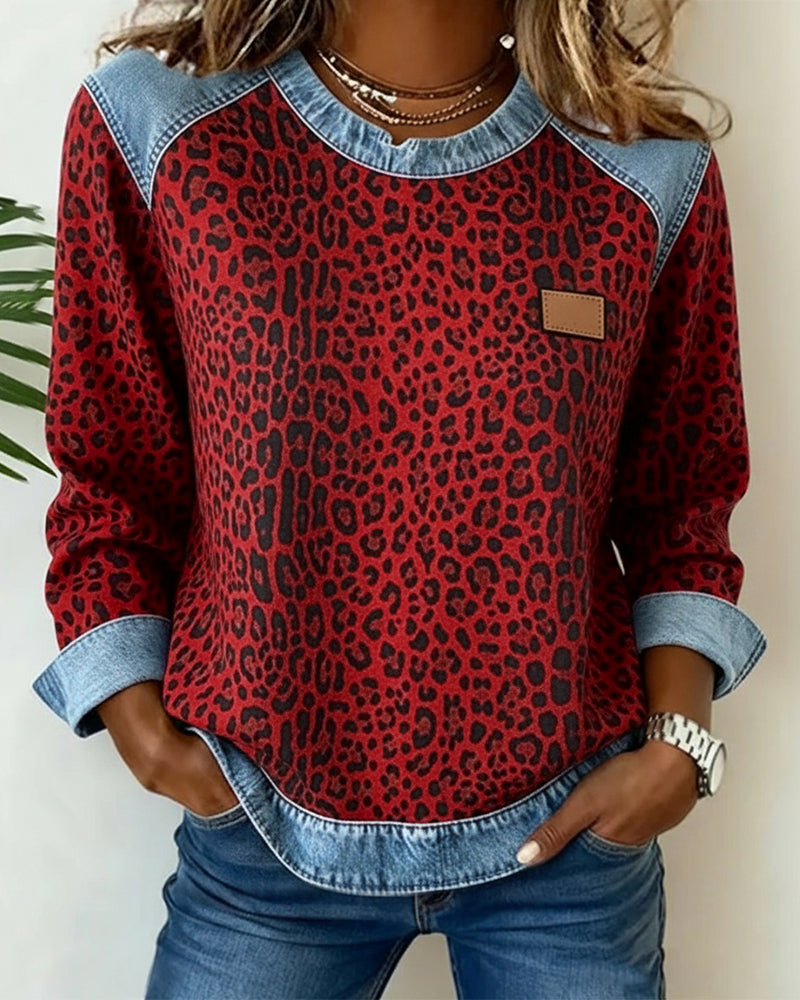 Lexi | Women's Leopard Print Crewneck Sweater