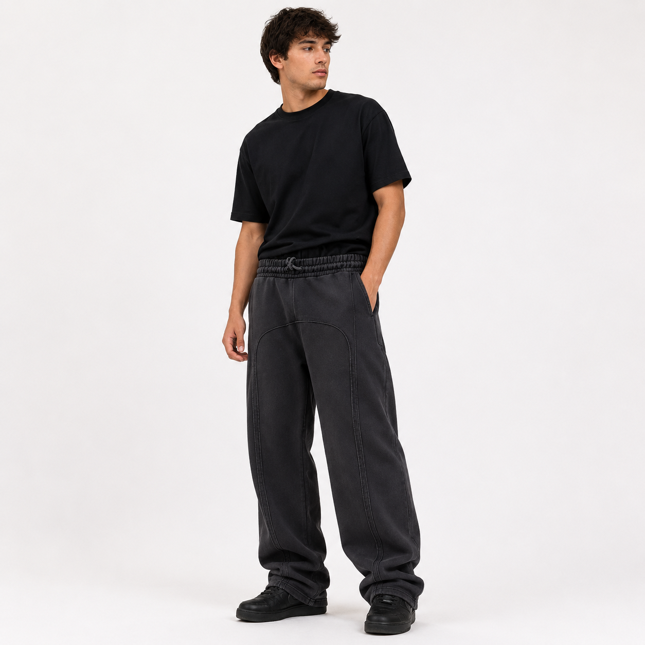Eli | Men's Wide Leg Cargo Sweatpants