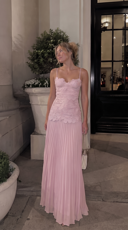 Serena | Floral Lace Lime Maxi Dress
