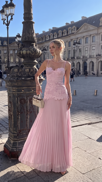 Serena | Floral Lace Lime Maxi Dress
