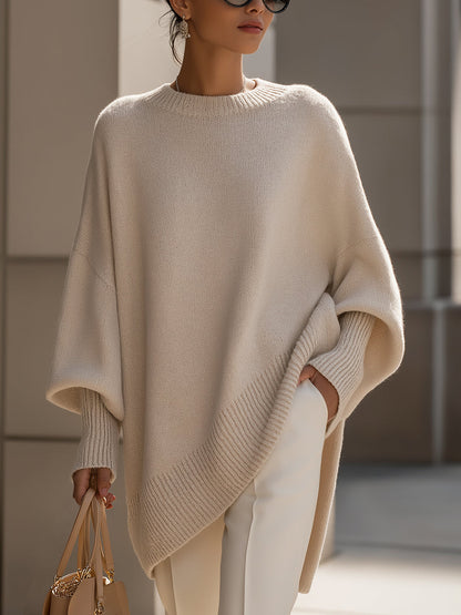 Luxe Oversized Drape Knit Sweater for Women