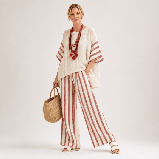 Lily | Striped Linen Two-Piece Set Women