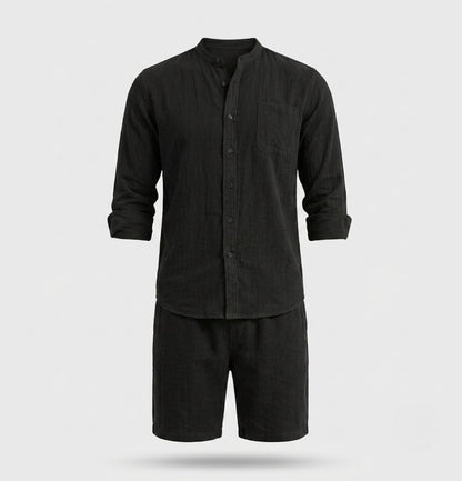 Leo | Men's Linen Shirt and Shorts Set