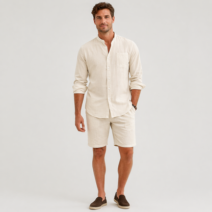 Leo | Men's Linen Shirt and Shorts Set