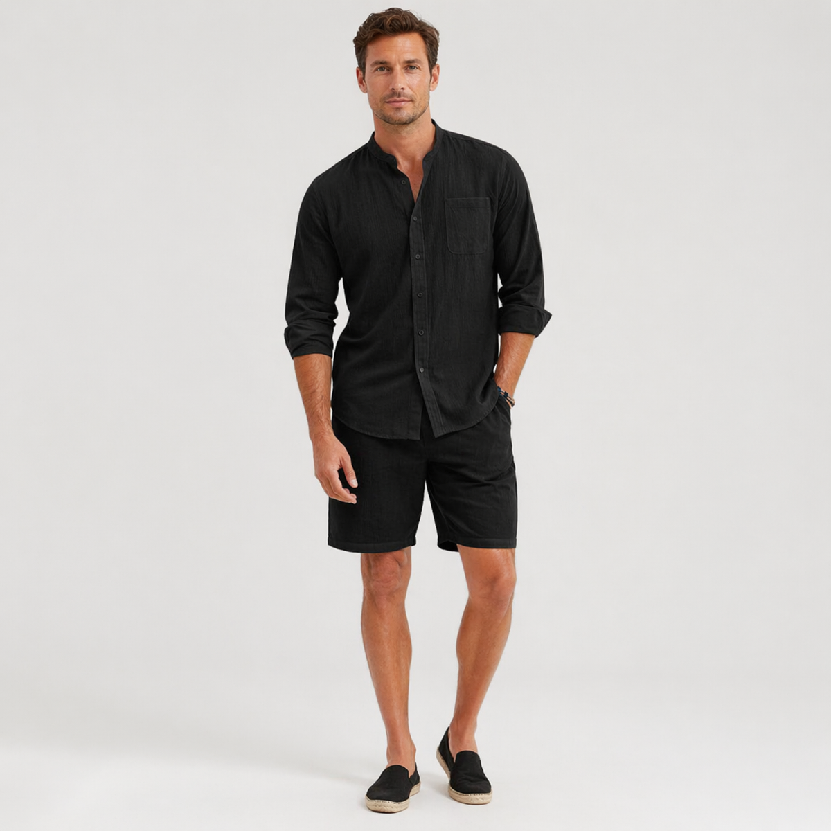 Leo | Men's Linen Shirt and Shorts Set